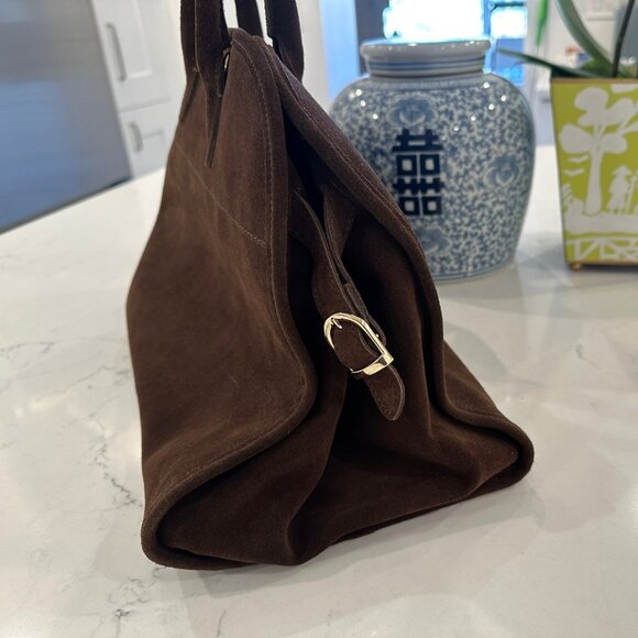 Suie Valentini Suede Leather Bag / Similar to The Row's Soft Margaux 15 bag - Picture 6 of 10